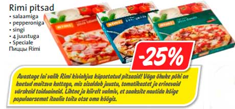 Rimi pitsad -25%