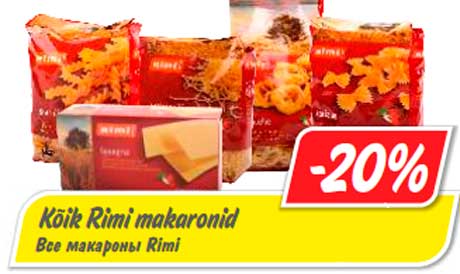  Kõik Rimi makaronid -20%