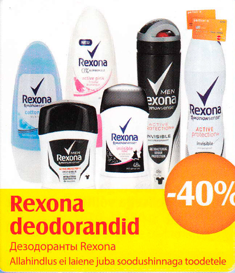 Rexona deodorandid -40%