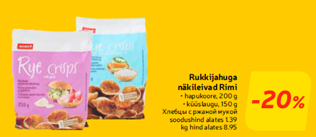 Rukkijahuga näkileivad Rimi  -20%
