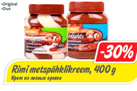 Rimi metspähklikreem, 400 g  -30%