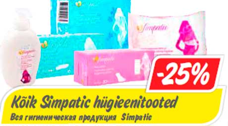 Kõik Simpatic hügieenitooted -25%