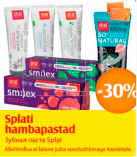 Splati hambapastad  -30%