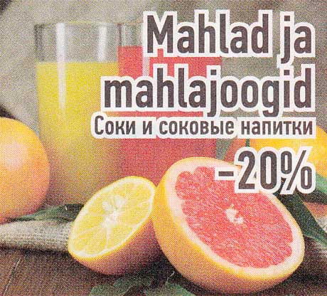 Mahlad ja mahlajoogid  -20%