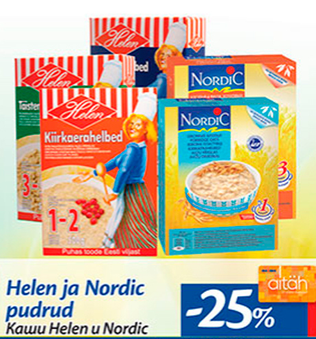 Helen ja Nordic pudrud  -25%