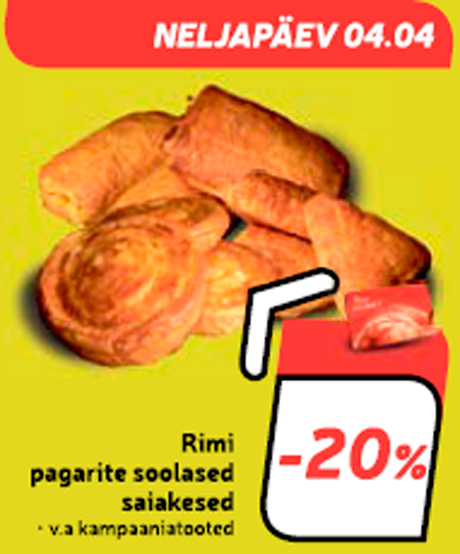 Rimi pagarite soolased saiakesed  -20%