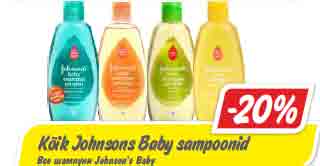 Kõik Johnsons Baby sampoonid -20%