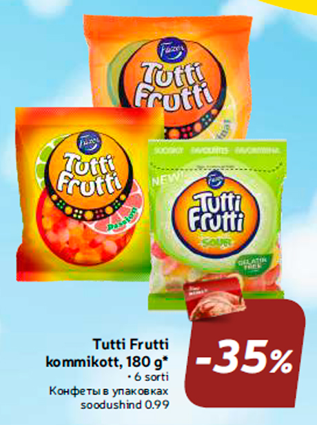 Tutti Frutti kommikott, 180 g*  -35%