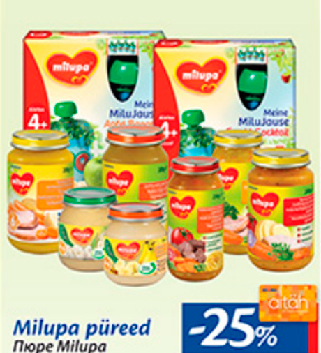 Milupa püree  -25%