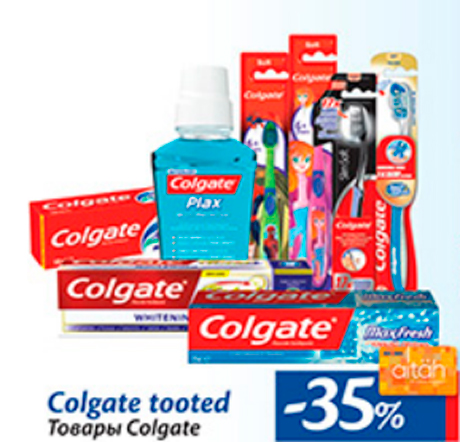 Colgate tooted  -35%