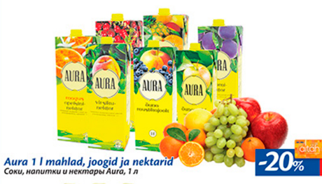 Aura 1 l mahlad, joogid ja nektarid  -20%