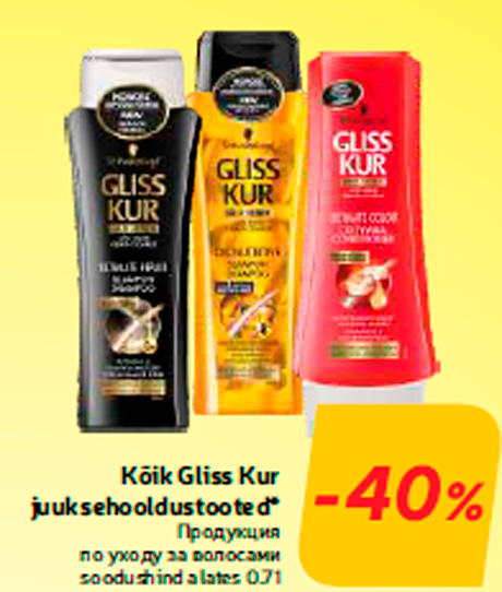 Kõik Gliss Kur juuksehooldustooted*  -40%