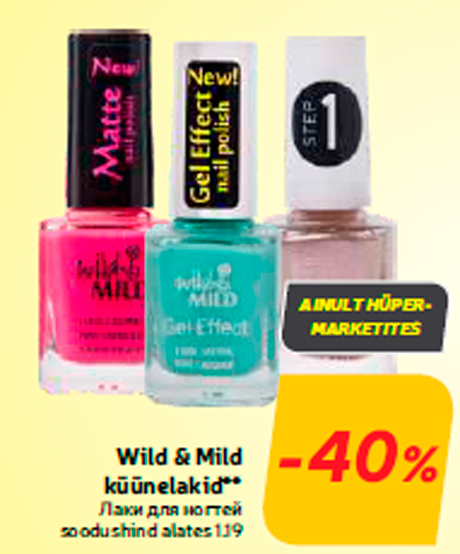 Wild & Mild küünelakid**  -40%