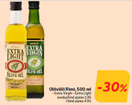 Oliiviõli Rimi, 500 ml  -30%
