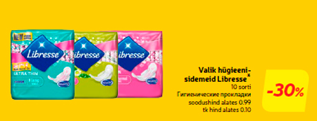 Valik hügieenisidemeid Libresse*  -30%