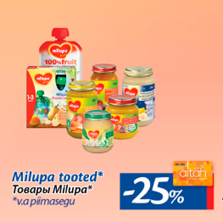 Milupa tooted*  -25%