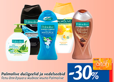 Palmolive dušigeelid ja vedelseebid  -30%