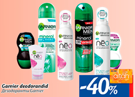 Garnier deodorandid  -40%