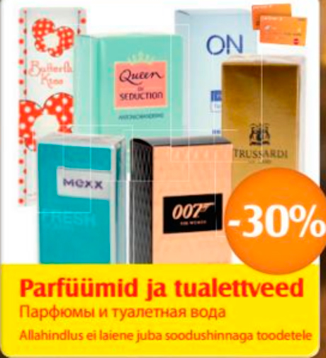 Parfüümid ja tualettveed  -30%