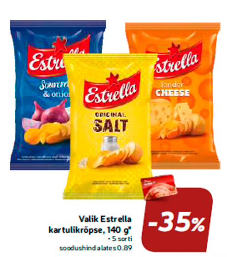 Valik Estrella kartulikrõpse, 140 g*  -35%