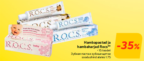 Hambapastad ja hambaharjad Rocs**   -35%