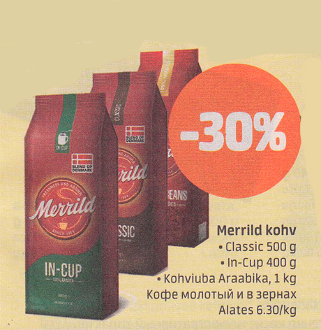 Merrild kohv  -30%