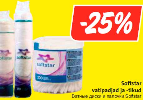 Softstar vatipadjad ja -tikud -25%