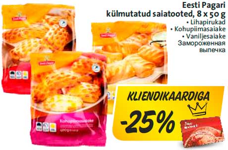 Eesti Pagari külmutatud saiatooted, 8 x 50 g -25%