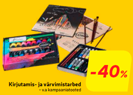 Kirjutamis- ja värvimistarbed -40%