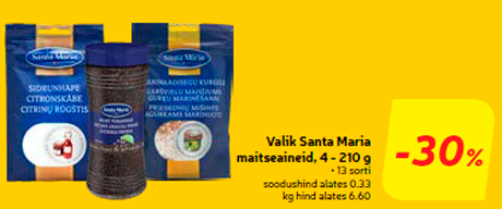 Valik Santa Maria maitseaineid, 4 - 210 g  -30%
