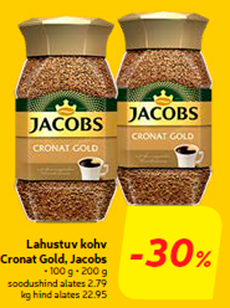 Lahustuv kohv Cronat Gold, Jacobs  -30%
