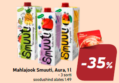 Mahlajook Smuuti, Aura, 1 l  -35%
