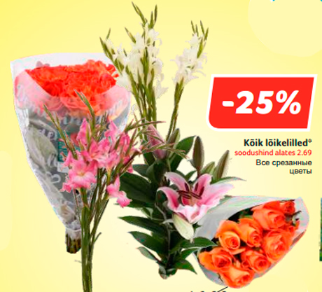 Kõik lõikelilled*  -25%
 