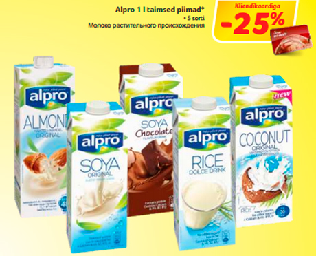 Alpro 1 l taimsed piimad*  -25%