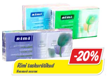 Rimi taskurätikud -20%