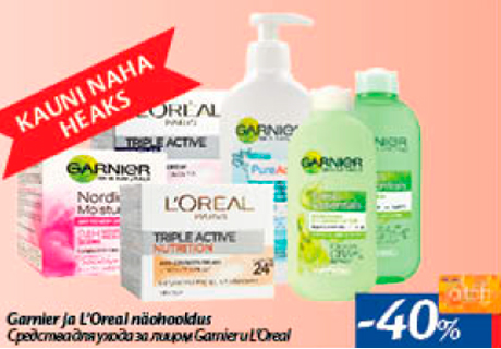 Garnier ja L´Oreal näohooldus  -40%