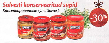 Salvesti konserveeritud supid  -30%