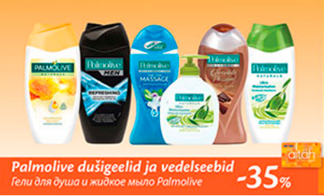 Palmolive dušigeelid ja vedelseebid  -35%