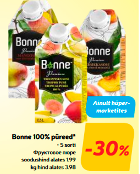 Bonne 100% püreed*  -30%