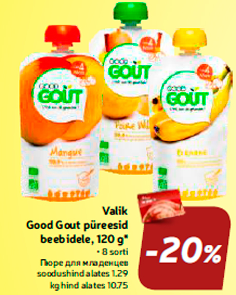 Valik Good Gout püreesid beebidele, 120 g*  -20%