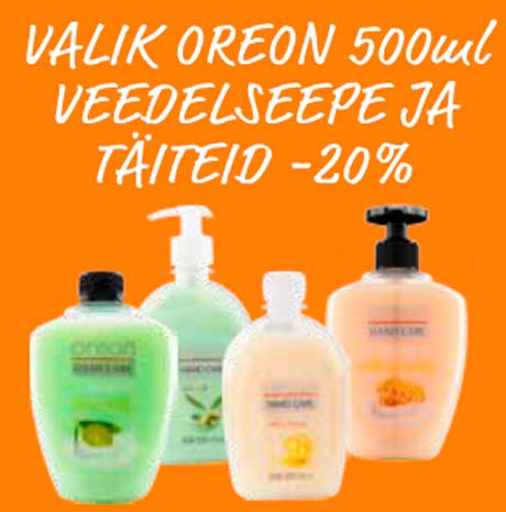 VALIK OREON 500 ML VEEDELSEEPE JA TÄITEID  -20%