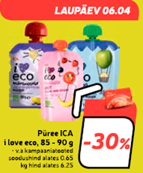 Püree ICE ilove eco, 85 - 90 g  -30%