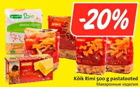 Kõik Rimi 500 g pastatooted -20%