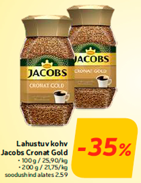 Lahustuv kohv Jacobs Cronat Gold -35%