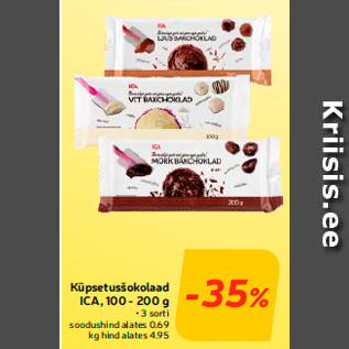 Küpsetusšokolaad ICA, 100 - 200 g -35%