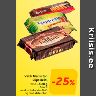 Valik Marmiton küpsiseid, 150 - 400 g  -25%