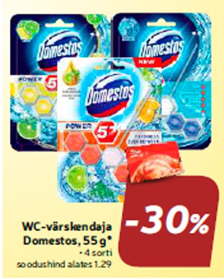 WC-värskendaja Domestos, 55 g* -30%