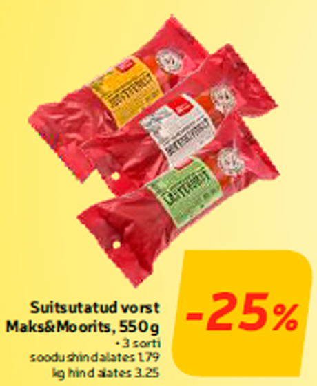 Suitsutatud vorst Maks&Moorits, 550 g -25%