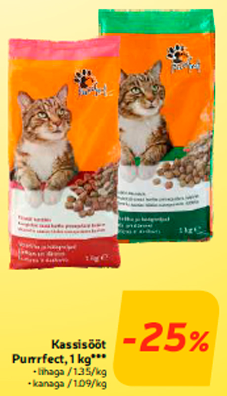 Kassisööt Purrrfect, 1 kg*** -25%