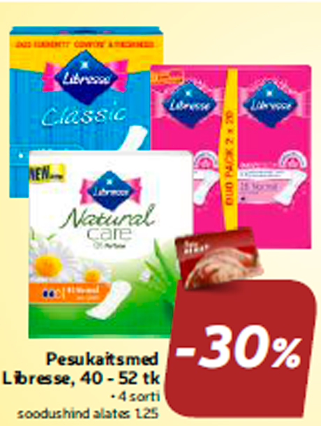 Pesukaitsmed Libresse, 40 - 52 tk -30%